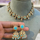 Hira Collection Elegant Crystal Stone and Pearl Necklace Set for Weddings & Festive Wear