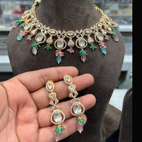 Hira Collection Traditional Kundan And Beads  Necklace Set