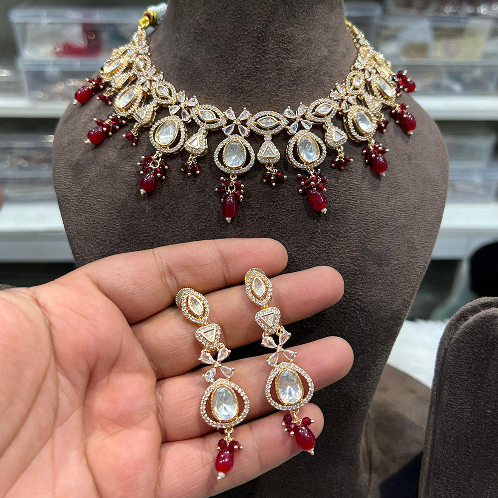 Hira Collection Traditional Kundan And Beads  Necklace Set