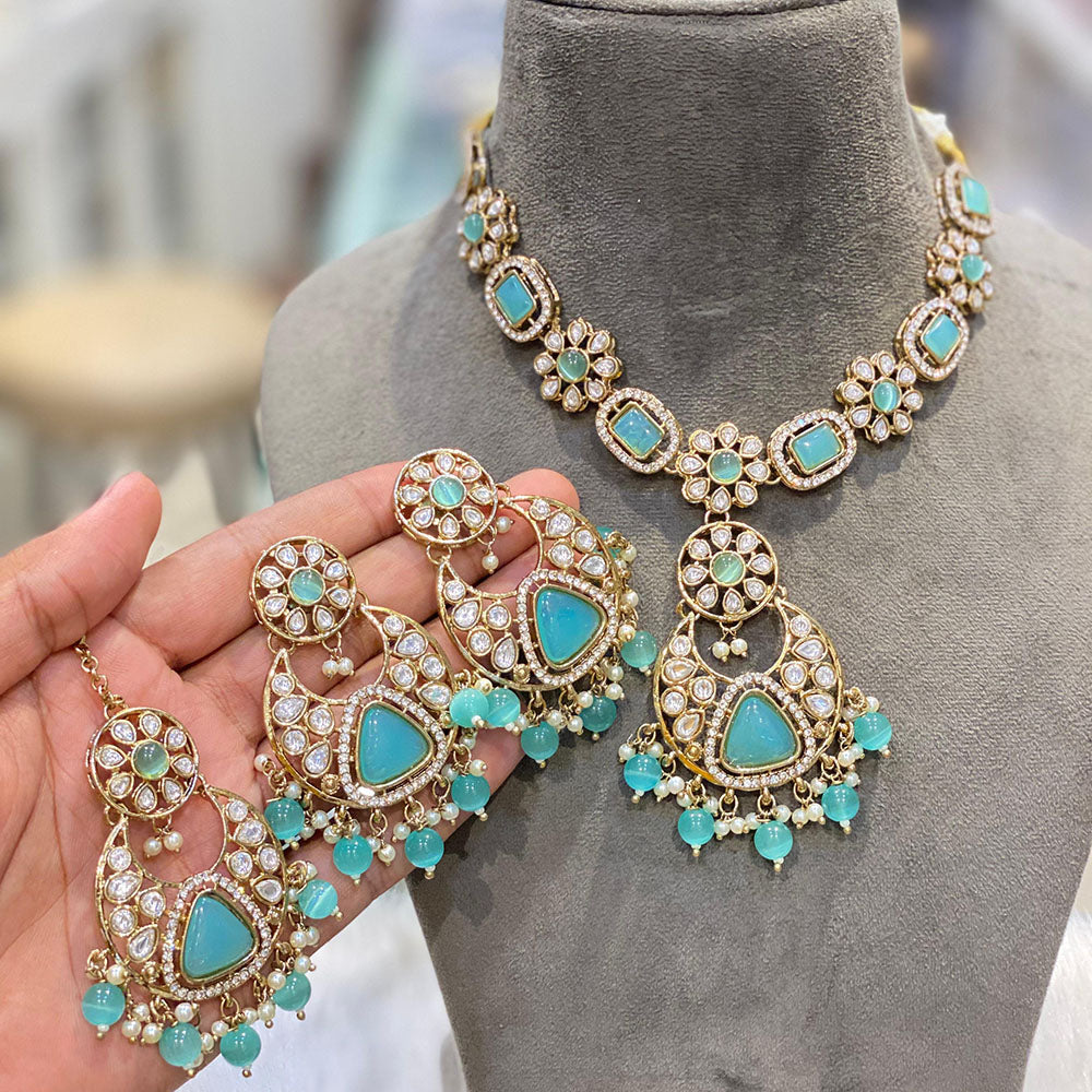 Hira Collections Designer Kundan And Pearl  Necklace Set Perfect for Weddings & Festive Occasions