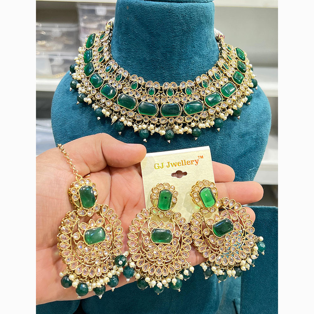 Hira Collections Designer Kundan And Beads Necklace Set Perfect for Weddings & Festive Occasions