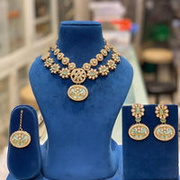 Hira Collections Exquisite Polki Kundan Necklace Set for Engagements and Special Celebrations