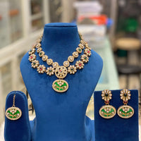 Hira Collections Exquisite Polki Kundan Necklace Set for Engagements and Special Celebrations