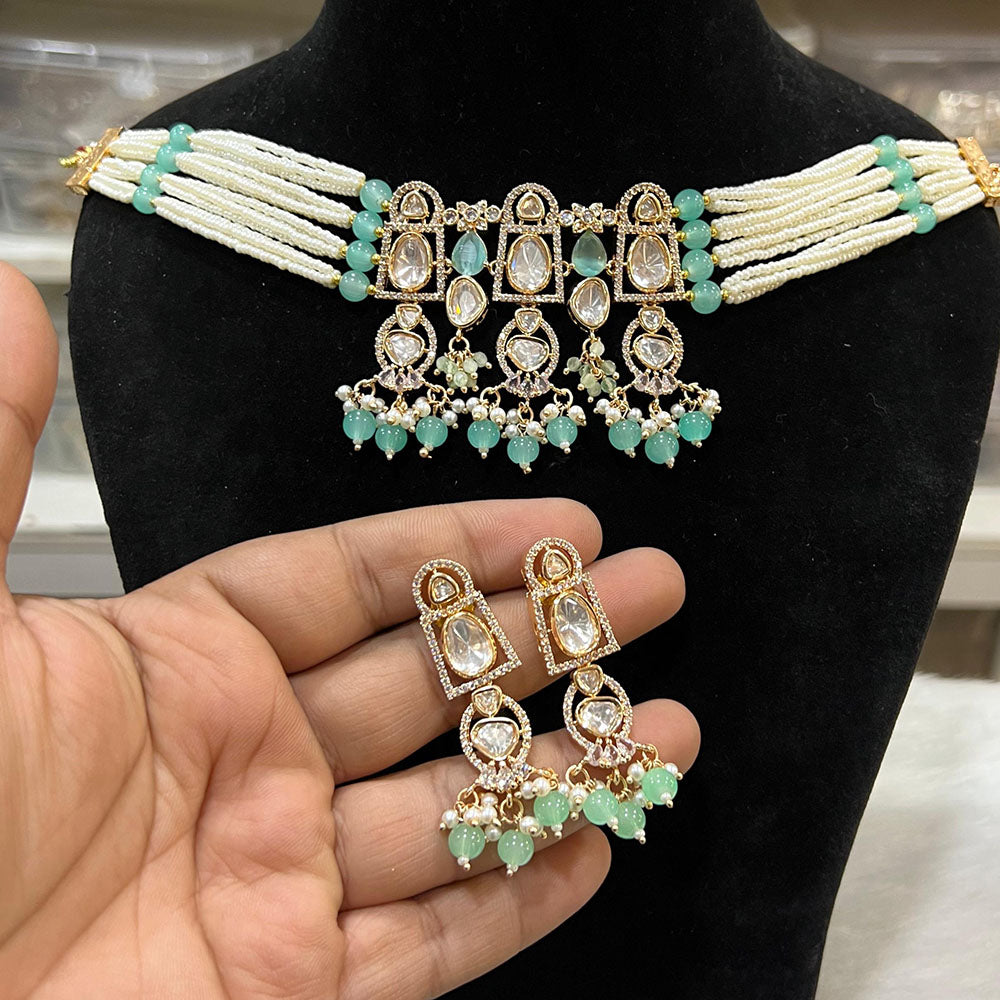 Hira Collections Exquisite Kundan Necklace And Pearl Set for Engagements and Special Celebrations