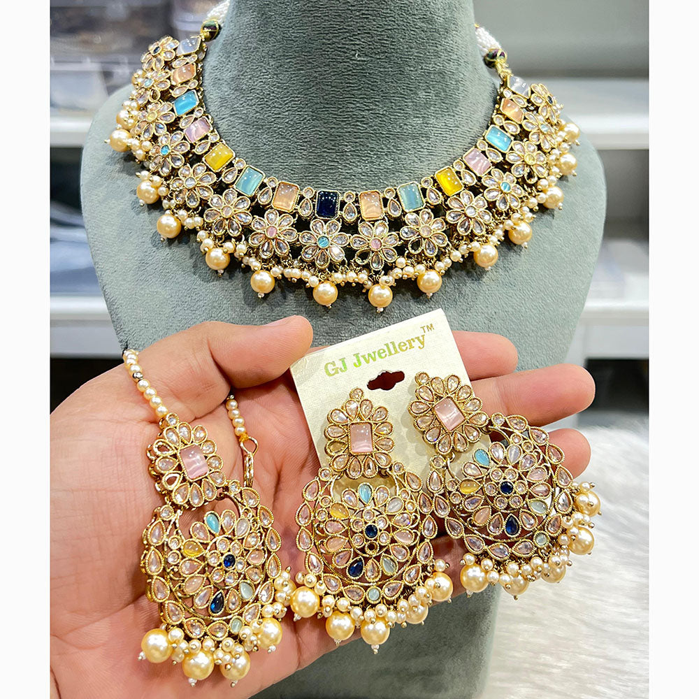 Hira Collections Exquisite Kundan Necklace Set for Engagements and Special Celebrations