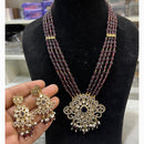 Hira Collections Royal Beads and Kundan Pendant Long Necklace Set for Wedding Wear