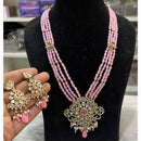 Hira Collections Royal Beads and Kundan Pendant Long Necklace Set for Wedding Wear