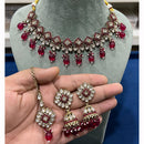 Hira Collections Kundan Stone Embellished Necklace Set with Jhumki Earrings