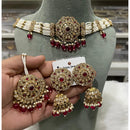 Hira Collections Traditional Embroidered Choker Set with Dangling Beads