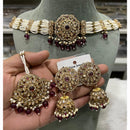 Hira Collections Traditional Embroidered Choker Set with Dangling Beads