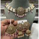 Hira Collections Traditional Embroidered Choker Set with Dangling Beads