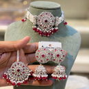 Hira Collections Designer Choker Necklace Set with Earrings and Mangtikka