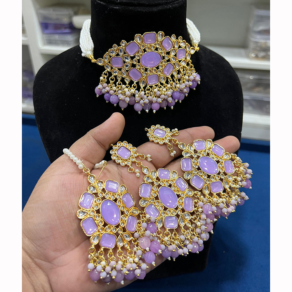 Hira Collections Floral Inspired Choker Necklace Set for Festive Wear