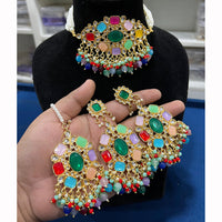 Hira Collections Floral Inspired Choker Necklace Set for Festive Wear