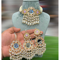Hira Collections Luxury Handcrafted Choker Set with Matching Earrings