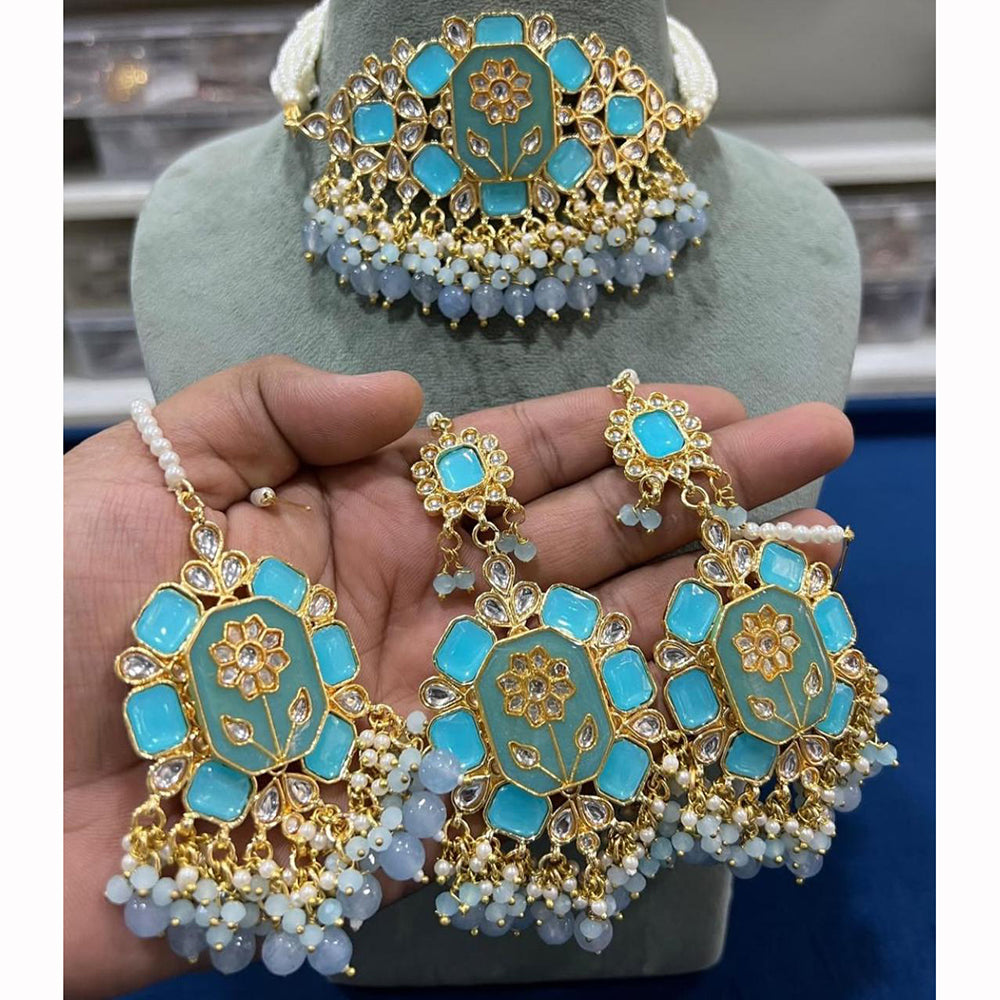 Hira Collections Floral Inspired Choker Necklace Set for Festive Wear