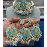 Hira Collections Floral Inspired Choker Necklace Set for Festive Wear