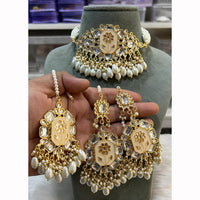 Hira Collections Floral Inspired Choker Necklace Set for Festive Wear