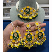 Hira Collections Floral Inspired Choker Necklace Set for Festive Wear