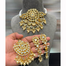 Hira Collections Traditional Kundan Inspired Choker Necklace with Pearled Finish