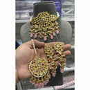 Hira Collections Traditional Kundan Inspired Choker Necklace with Pearled Finish