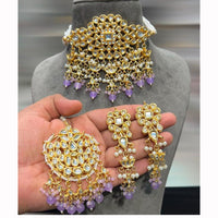 Hira Collections Traditional Kundan Inspired Choker Necklace with Pearled Finish