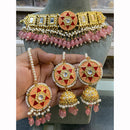 Hira Collections Geometric Enamel Choker Set with Round Earrings