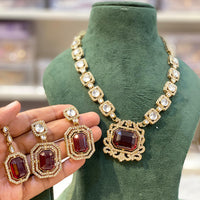 Hira Collection Elegant Crystal And Austrian Stone Necklace Set Perfect For Traditional Functions