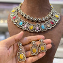 Hira Collection Elegant Crystal And Austrian Stone Necklace Set Perfect For Traditional Functions
