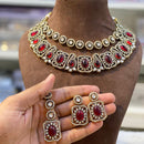 Hira Collection Elegant Crystal And Austrian Stone Necklace Set Perfect For Traditional Functions