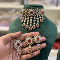 Hira Collection Beautiful Kundan Choker Necklace  Set  With MaangTika For Wedding Occassion