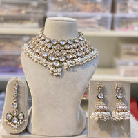 Hira Collection Beautiful Kundan Choker Necklace  Set  With MaangTika For Wedding Occassion