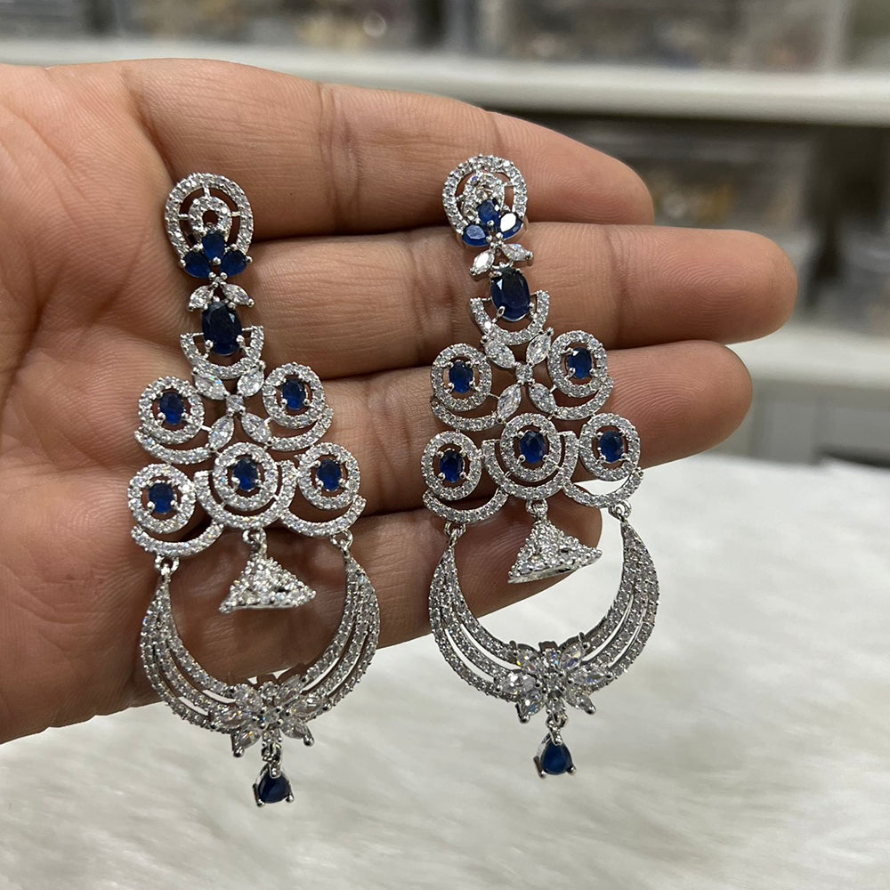 Hira Collection Sparkling American Diamond Dangles Earrings For parties