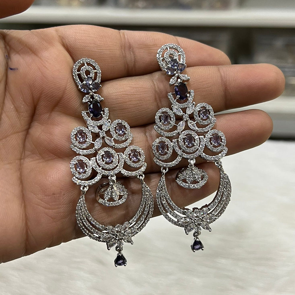 Hira Collection Sparkling American Diamond Dangles Earrings For parties