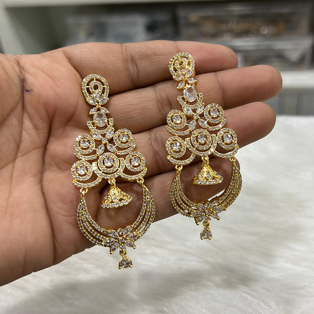 Hira Collection Sparkling American Diamond Dangles Earrings For parties