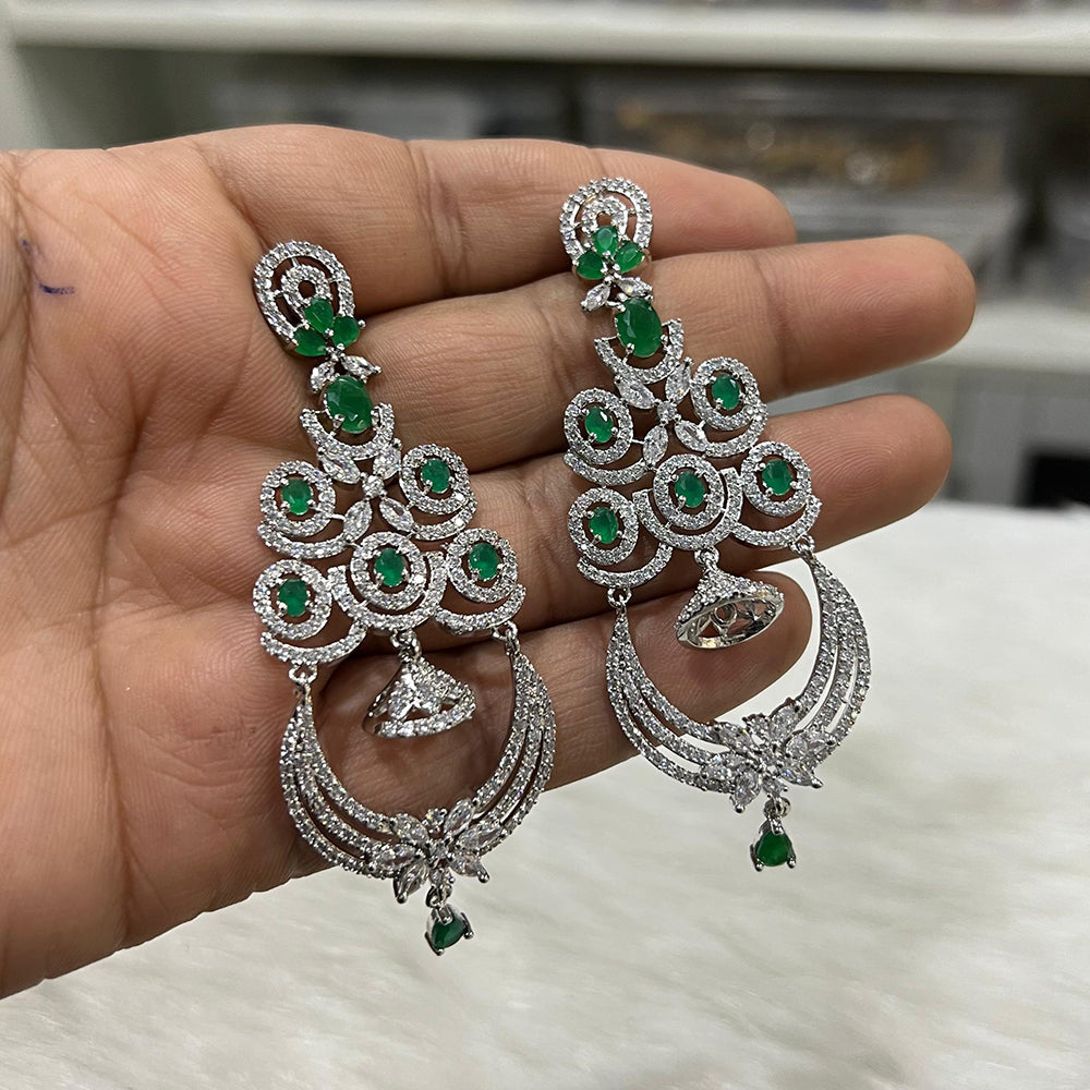 Hira Collection Sparkling American Diamond Dangles Earrings For parties