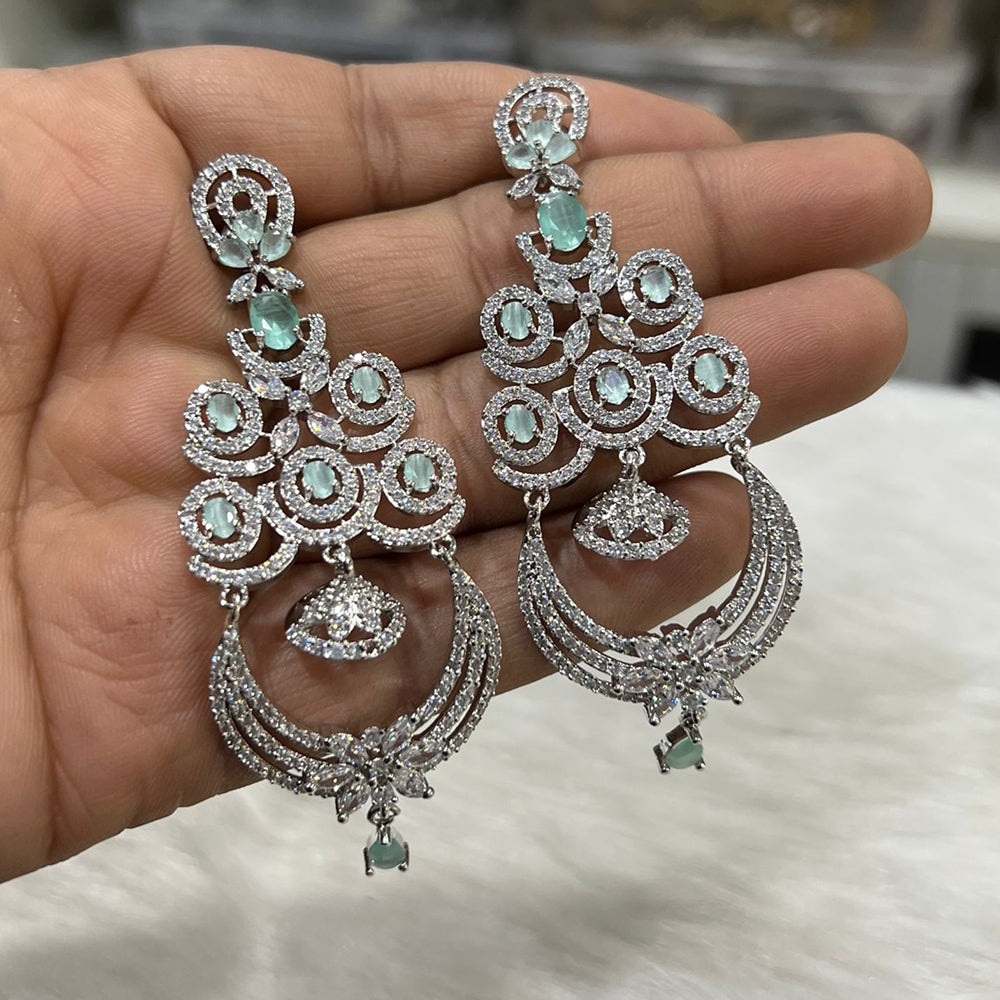 Hira Collection Sparkling American Diamond Dangles Earrings For parties