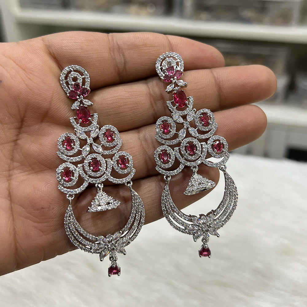 Hira Collection Sparkling American Diamond Dangles Earrings For parties
