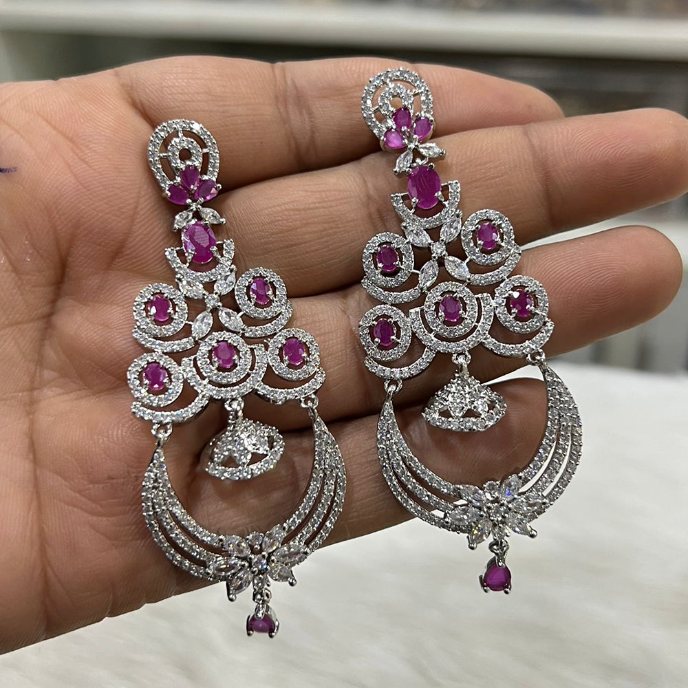 Hira Collection Sparkling American Diamond Dangles Earrings For parties