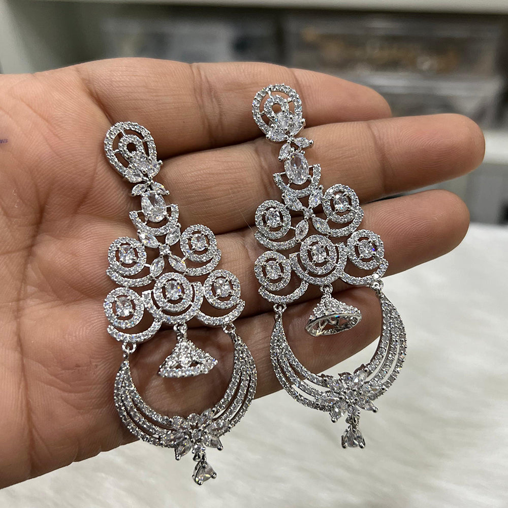 Hira Collection Sparkling American Diamond Dangles Earrings For parties