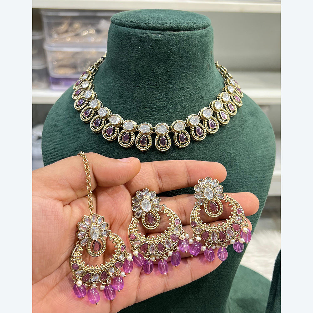 Hira Collection Traditional Kundan And Beads Choker Necklace Set