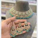 Hira Collections Luxurious Crystal And Beads Pearl Ensemble Necklace Set