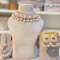 Hira Collections Royal Kundan Pearl And Meenakari Beads Necklace Set