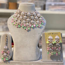 Hira Collections Royal Kundan Pearl And Meenakari Beads Necklace Set