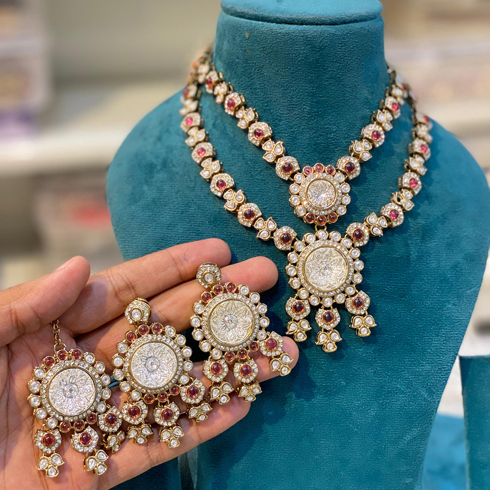 Hira Collections Designer Pota And Austrian Stone Necklace Set