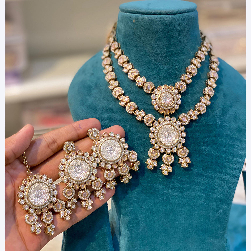 Hira Collections Designer Pota And Austrian Stone Necklace Set