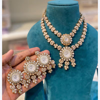Hira Collections Designer Pota And Austrian Stone Necklace Set
