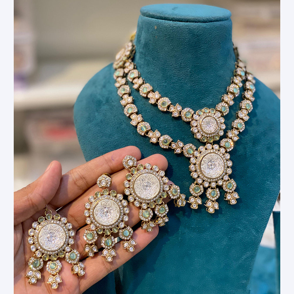 Hira Collections Designer Pota And Austrian Stone Necklace Set