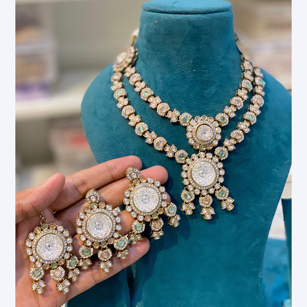 Hira Collections Designer Pota And Austrian Stone Necklace Set