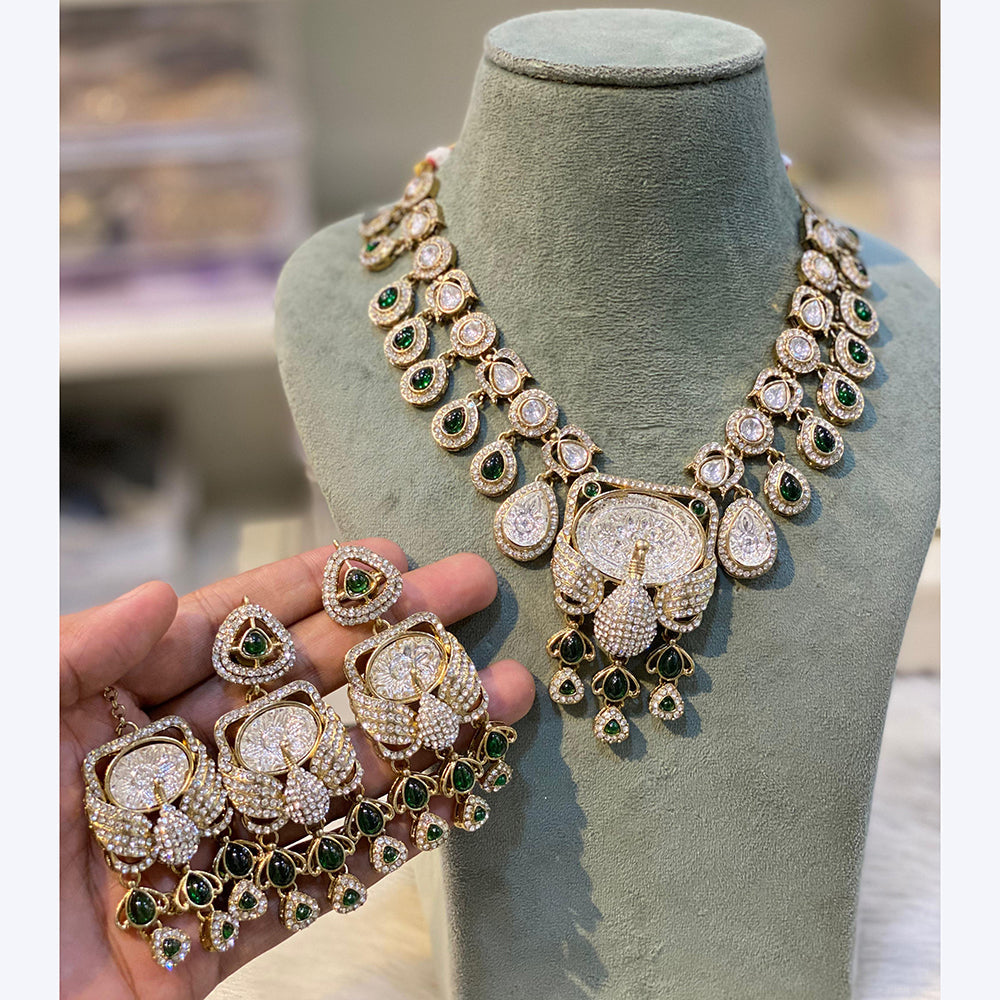 Hira Collections Designer Pota And Austrian Stone Necklace Set